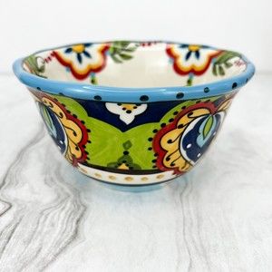 Tabletops Unlimited Espana Bocca 6" Bowl Soup Cereal Hand Painted Mexican Design